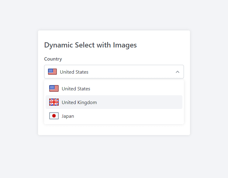 Dynamic Select Country Dropdown List HTML JS