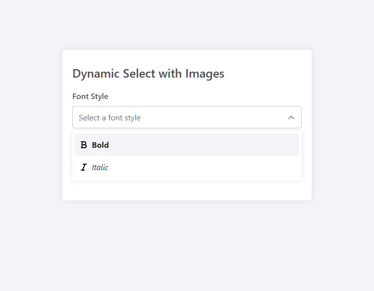 Dynamic Select Font Style Dropdown List HTML JS