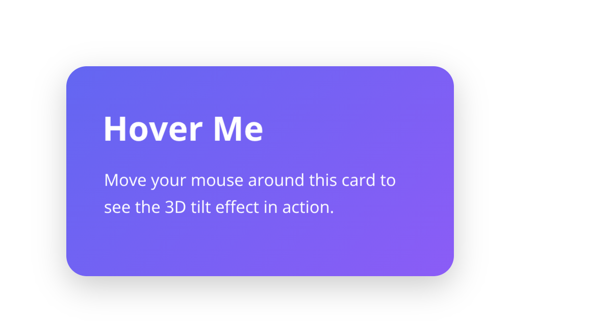 3D Tilt Card Effect JS