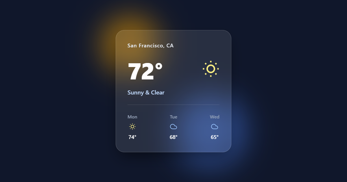 Advanced Glassmorphism Weather Dashboard CSS