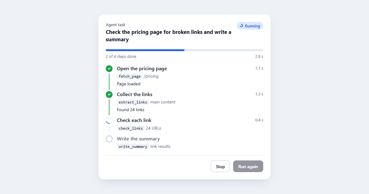 AI Agent Task Timeline JS