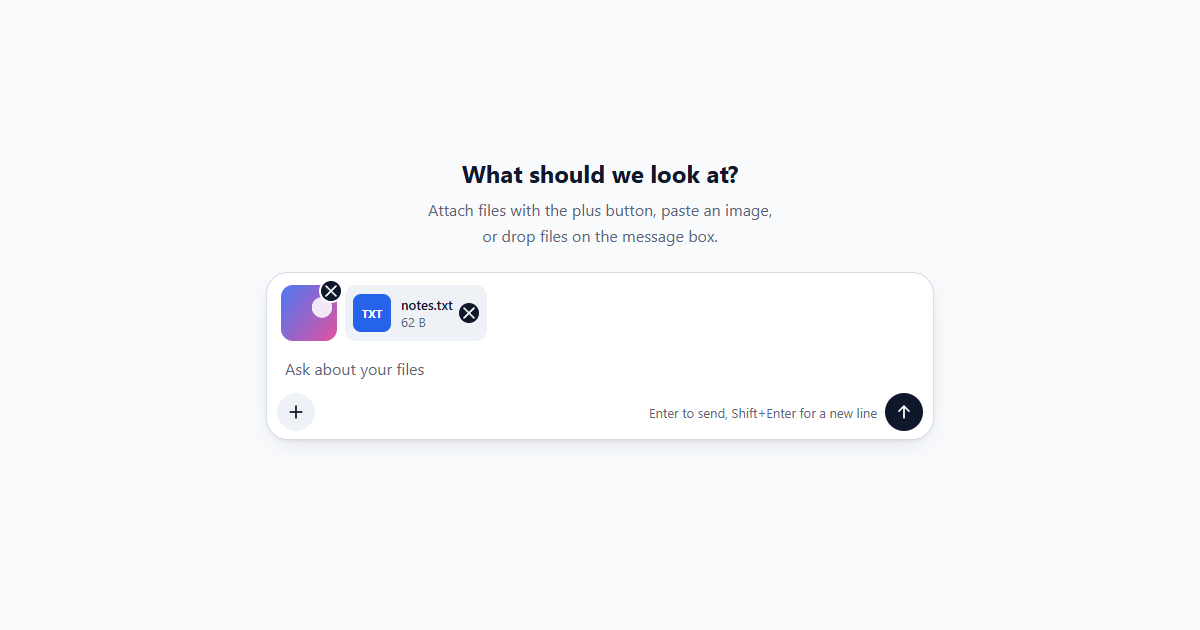AI Chat Input with File Attachments JS