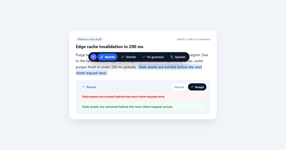 AI Inline Selection Toolbar JS