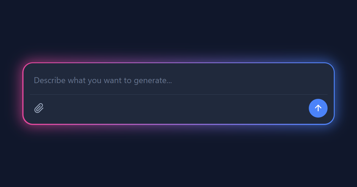 AI Prompt Input with Glow Effect JS