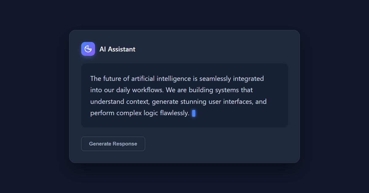 AI Token Streaming Text Reveal JS