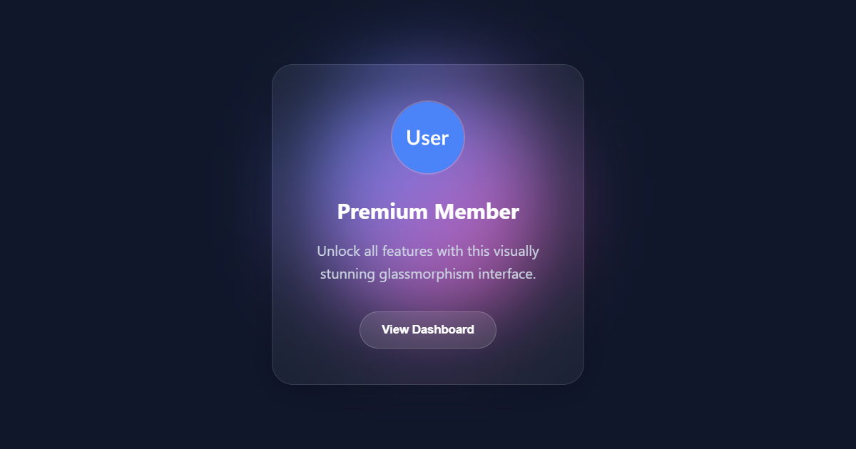 Animated Glassmorphism Glow Card CSS