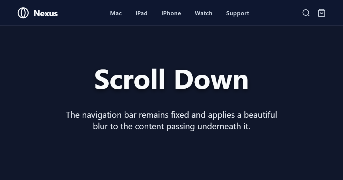 Apple Style Glassmorphism Navbar CSS