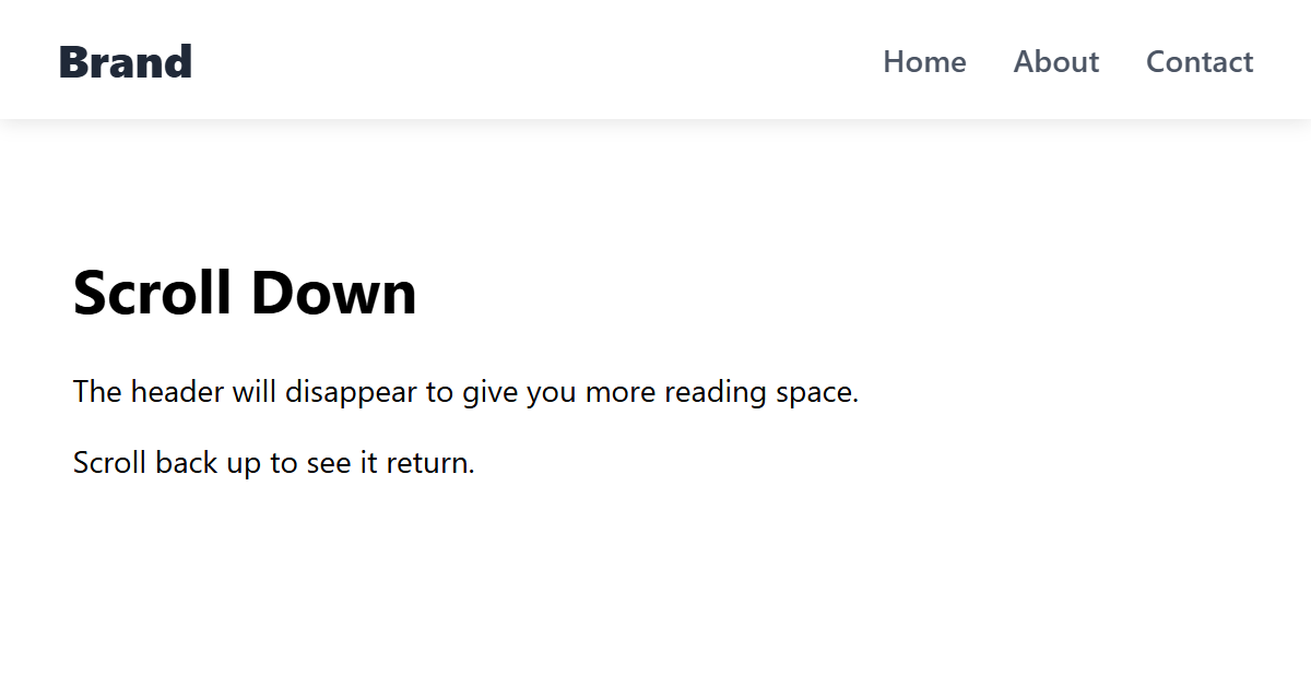 Auto-Hiding Sticky Header JS