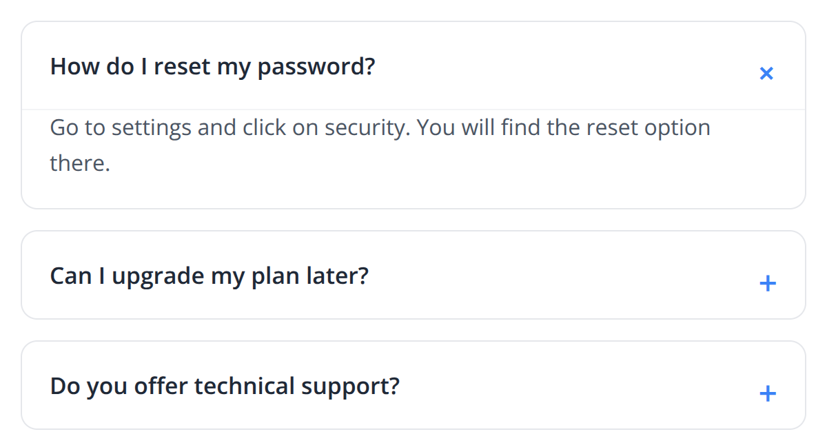 Clean FAQ Accordion CSS