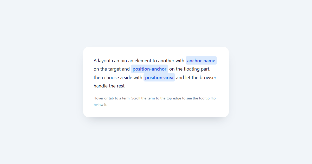 CSS Anchor Positioning Tooltip