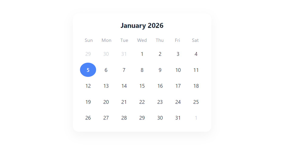 CSS Grid Calendar Layout