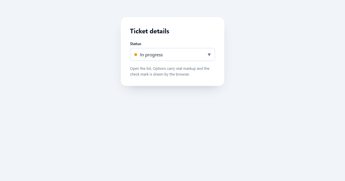 Customizable Select with appearance base-select CSS