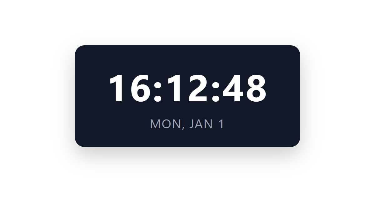 Digital Clock Display JS