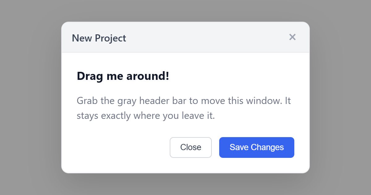 Draggable Modal Window JS