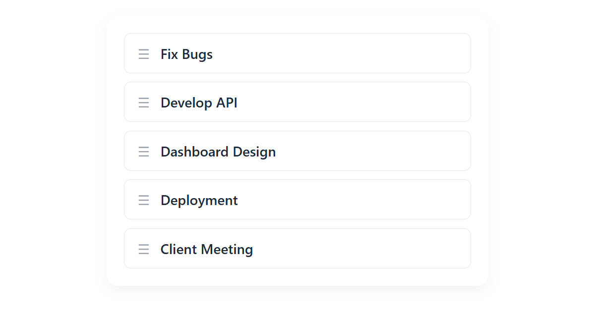 Draggable Sortable List JS