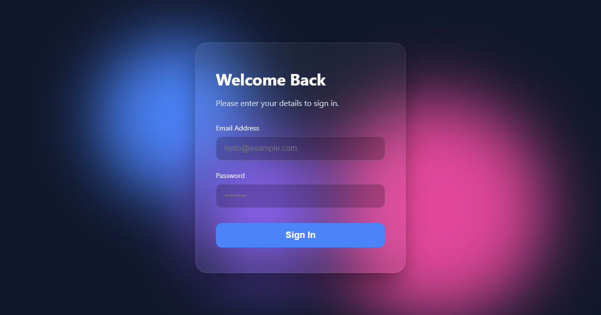 Floating Shapes Login Screen CSS