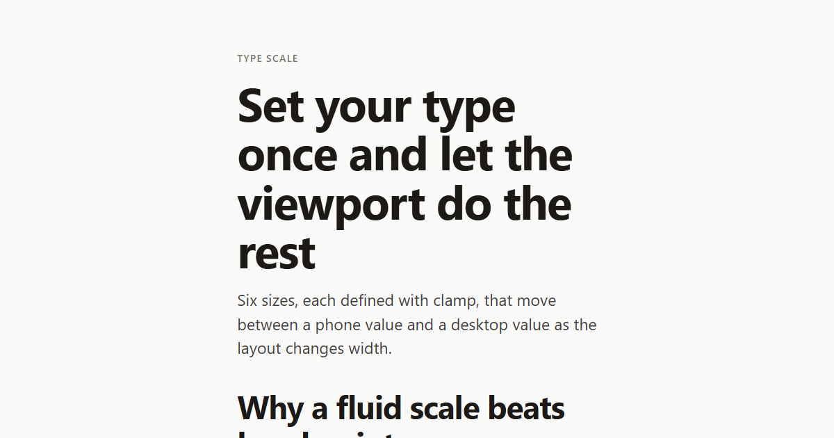 Fluid Typography Scale with clamp() CSS