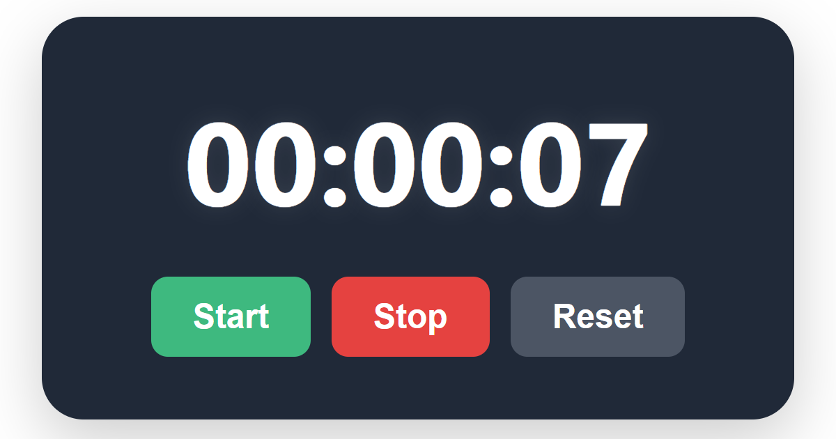 Functional Stopwatch Timer JS