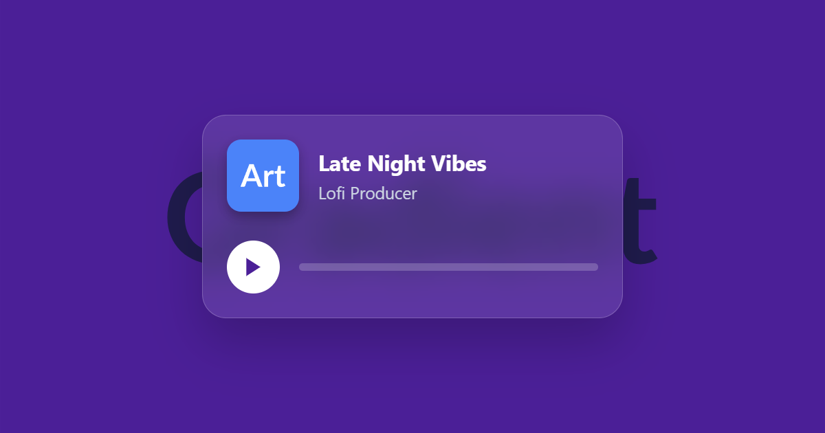 Glassmorphism Audio Widget JS