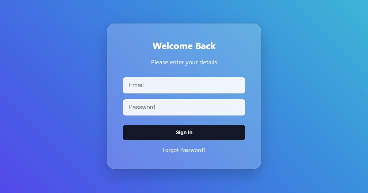 Glassmorphism Login Form CSS