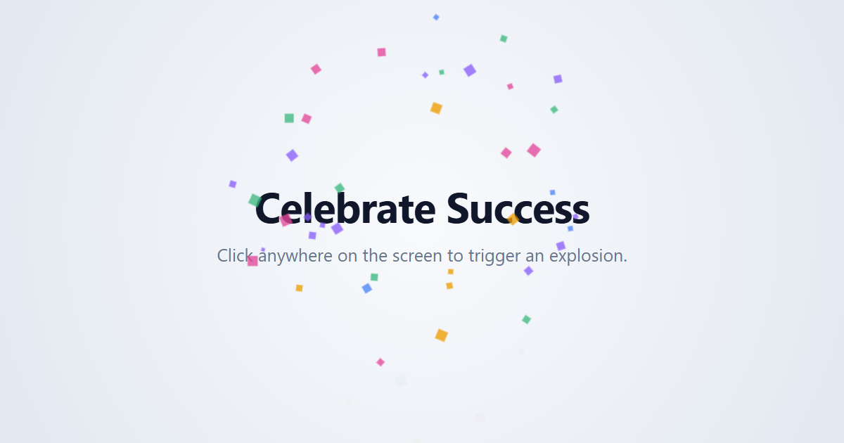 Interactive Canvas Confetti Explosion JS