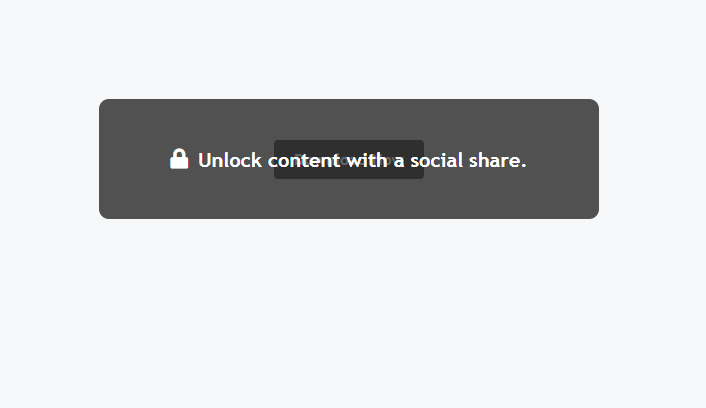 Social Share Content Locker