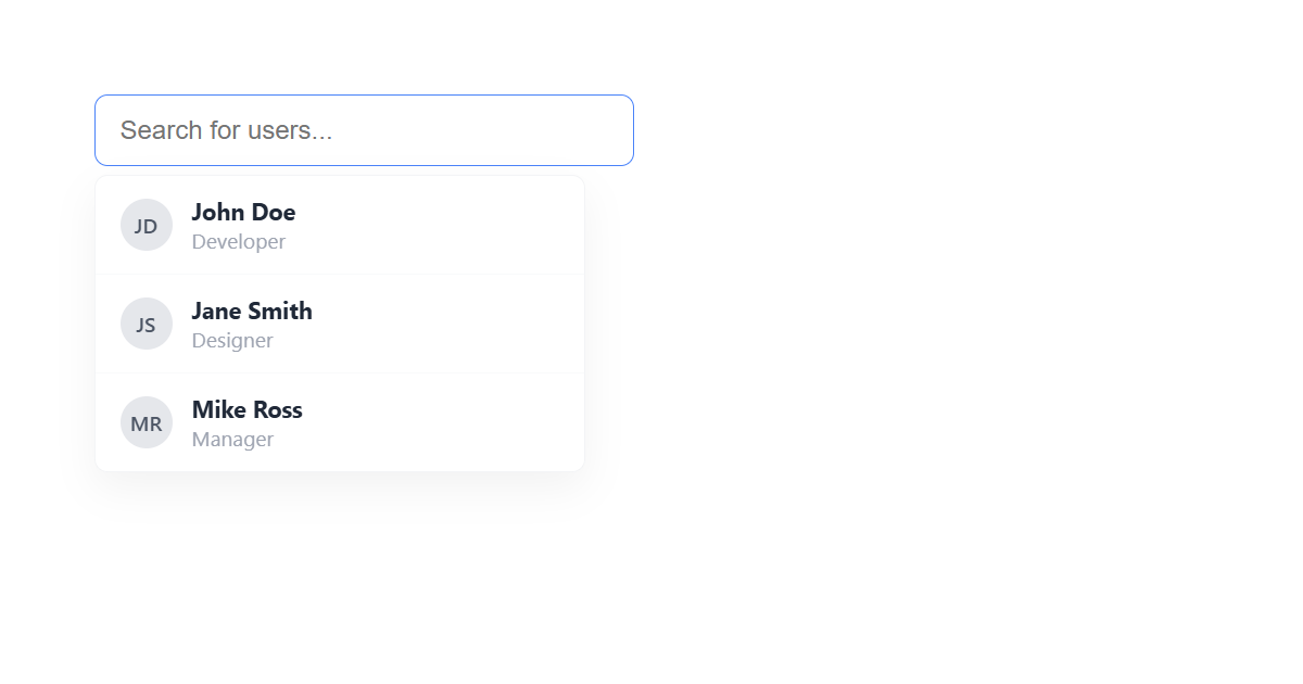 Minimal Search Results Dropdown CSS