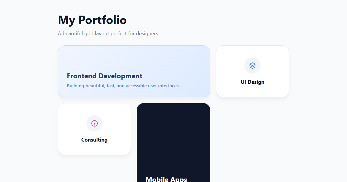 Modern Bento Box Portfolio CSS