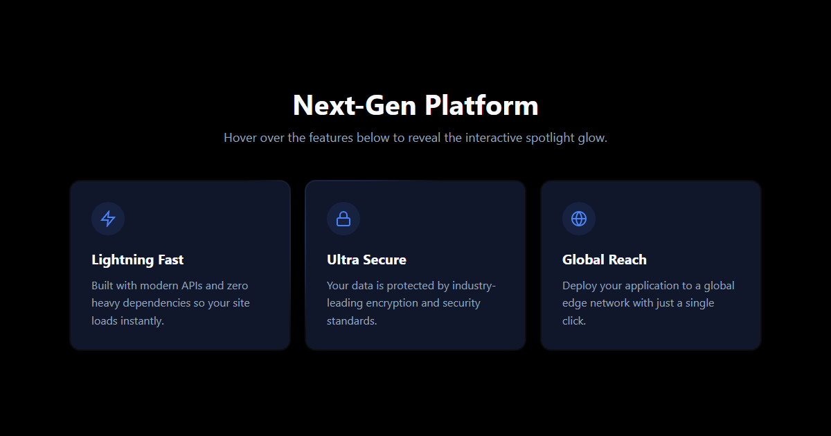 Modern Grid Spotlight Effect JS