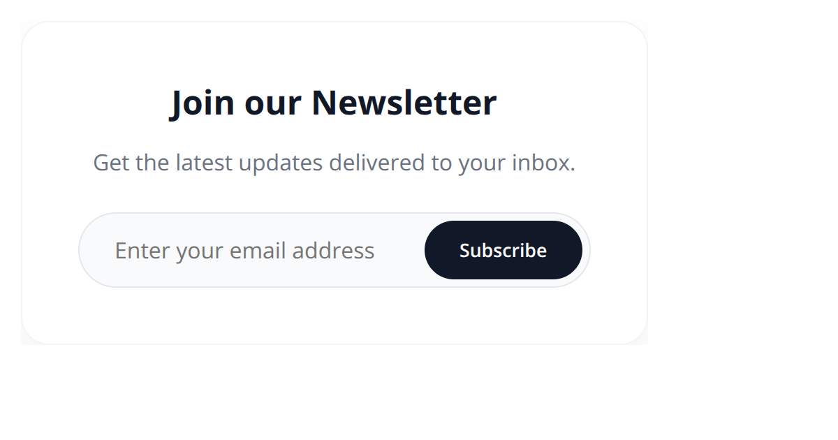 Modern Newsletter Subscribe Form HTML & CSS