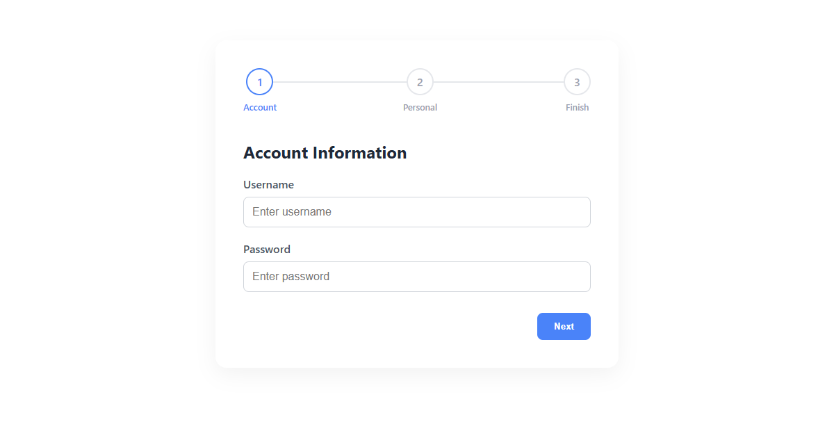 Multi-Step Form with Progress Bar JS