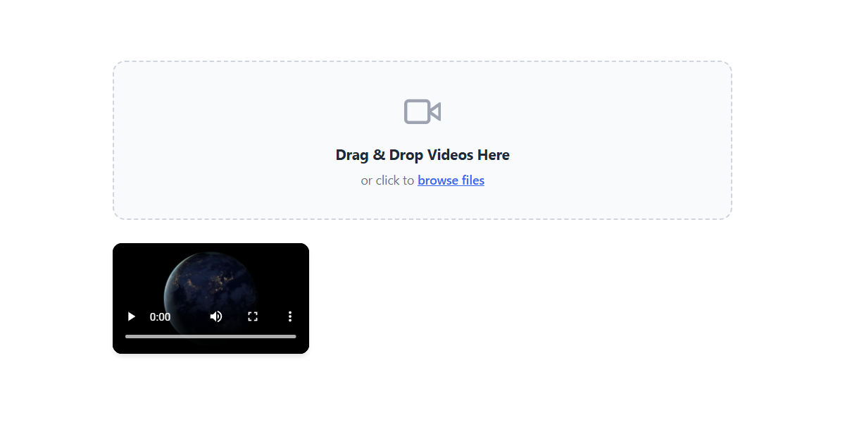 Multi-Video Drag and Drop Upload JS