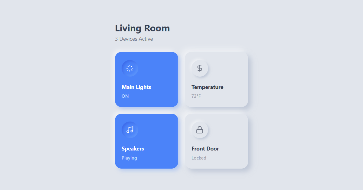 Neumorphic Smart Home Dashboard CSS