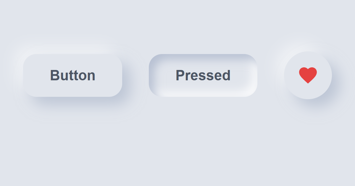 Neumorphism Soft UI Buttons CSS