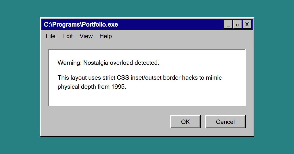 Nostalgic Retro 90s Window UI CSS