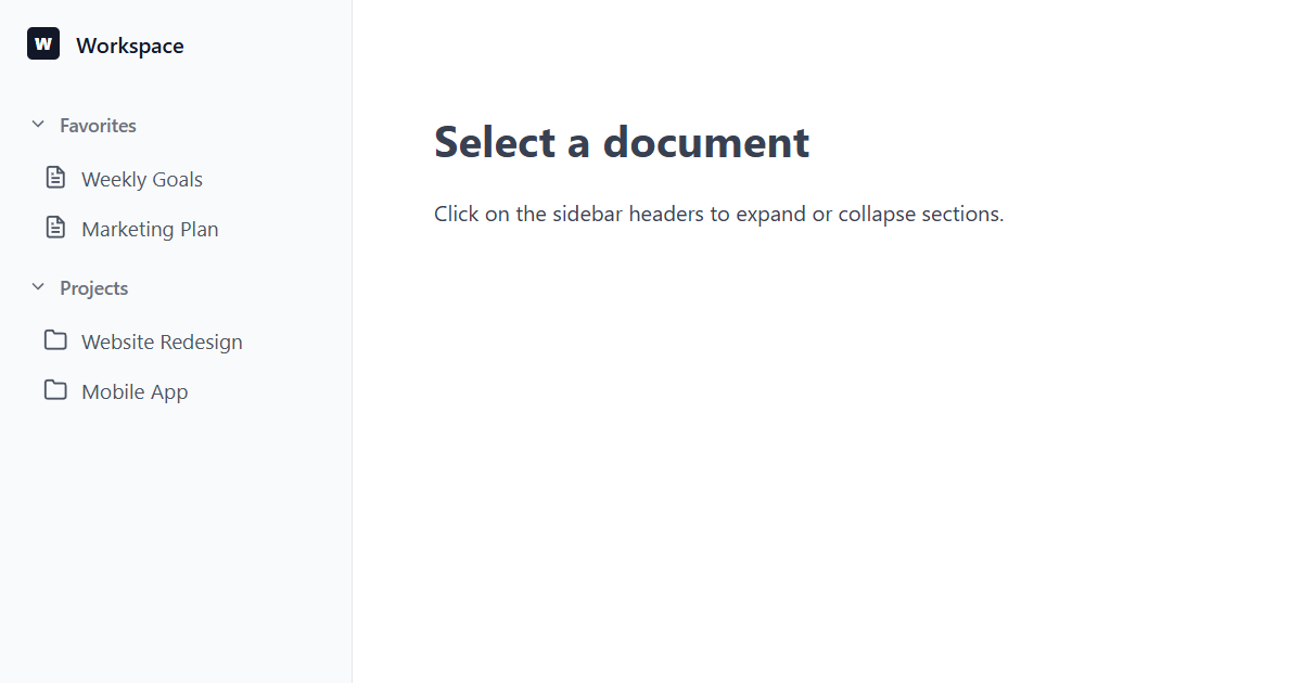 Notion Style Sidebar Navigation JS