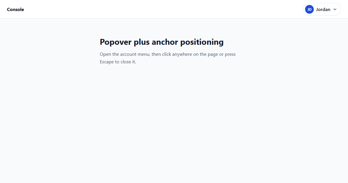 Popover API Dropdown Menu with Anchor Positioning