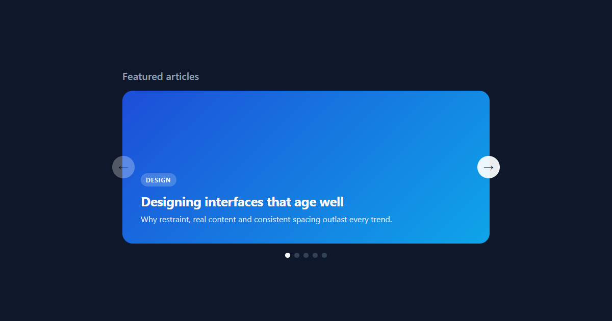 Pure CSS Carousel with Scroll Buttons and Markers