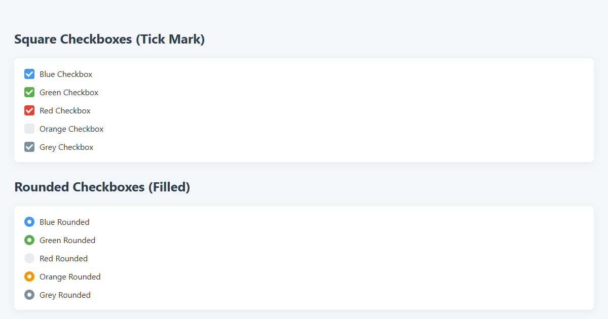 Modern Pure CSS Custom Checkboxes & Radio Buttons