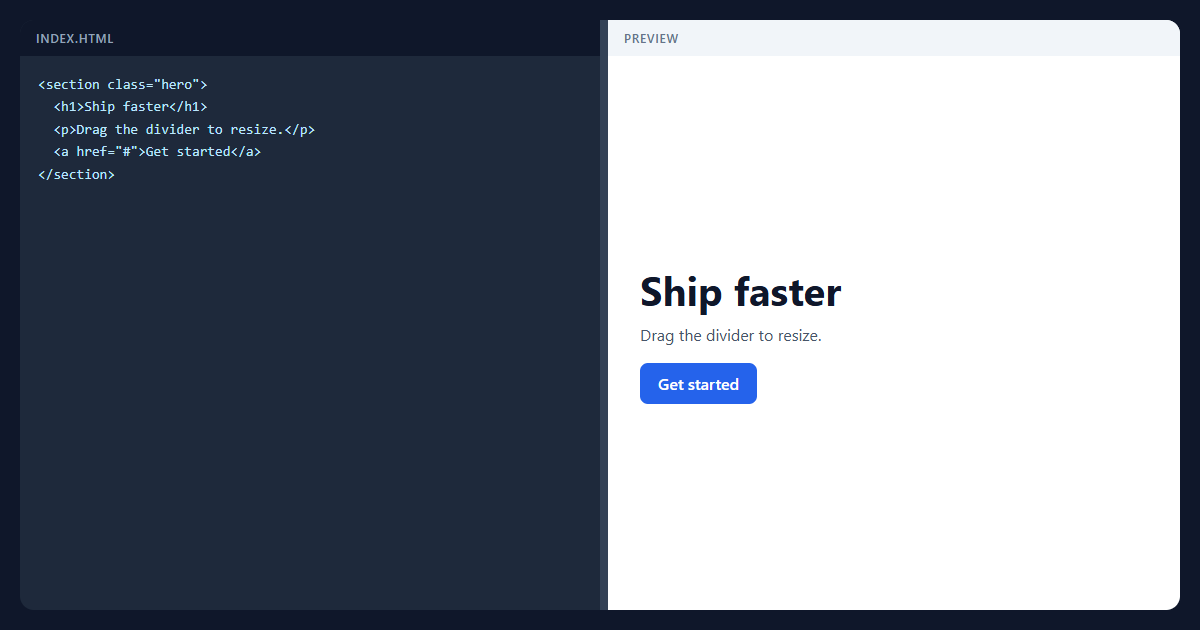 Resizable Split Panes JS