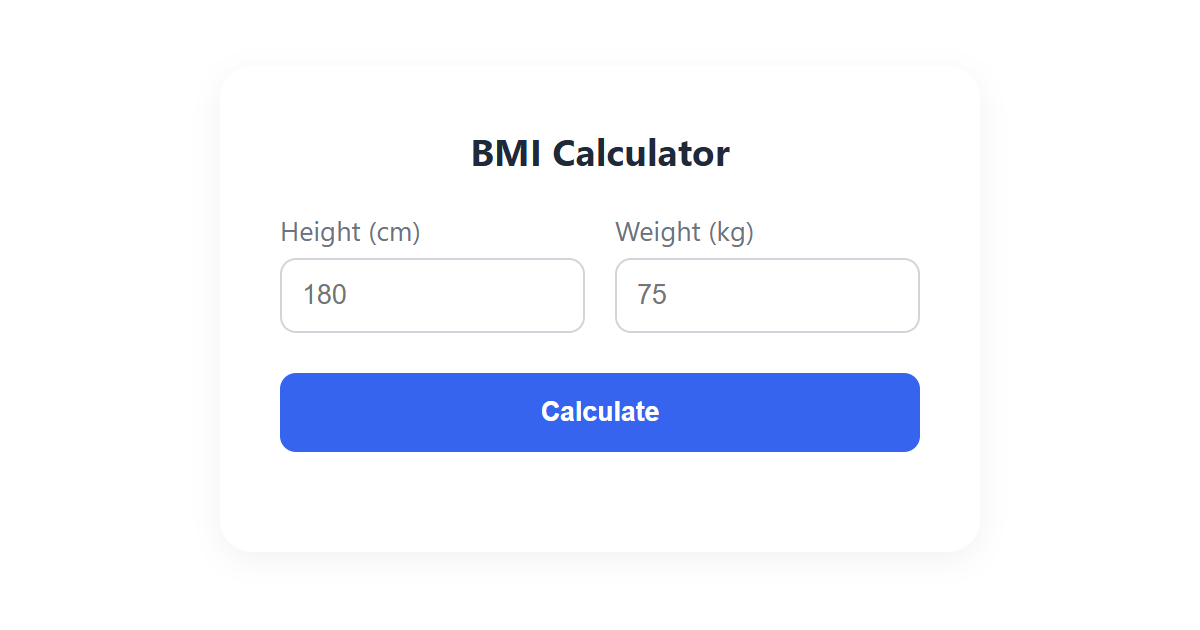 Simple BMI Calculator JS