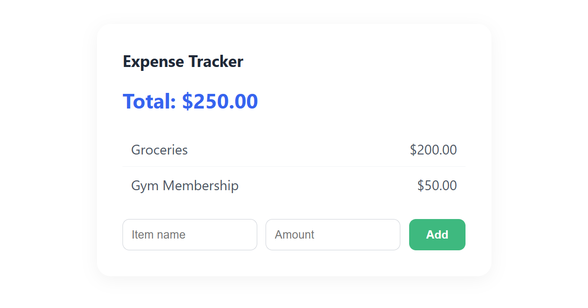 Simple Expense Tracker JS