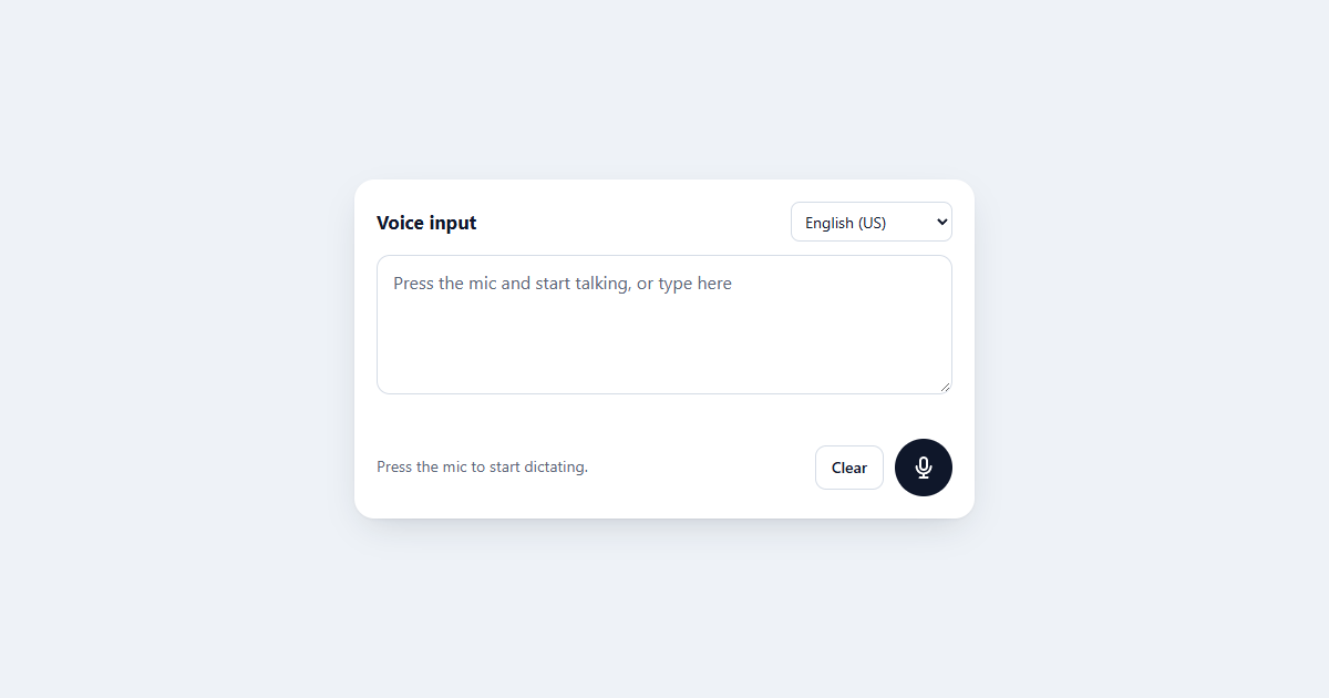 Speech to Text Voice Input JS - CodeShack