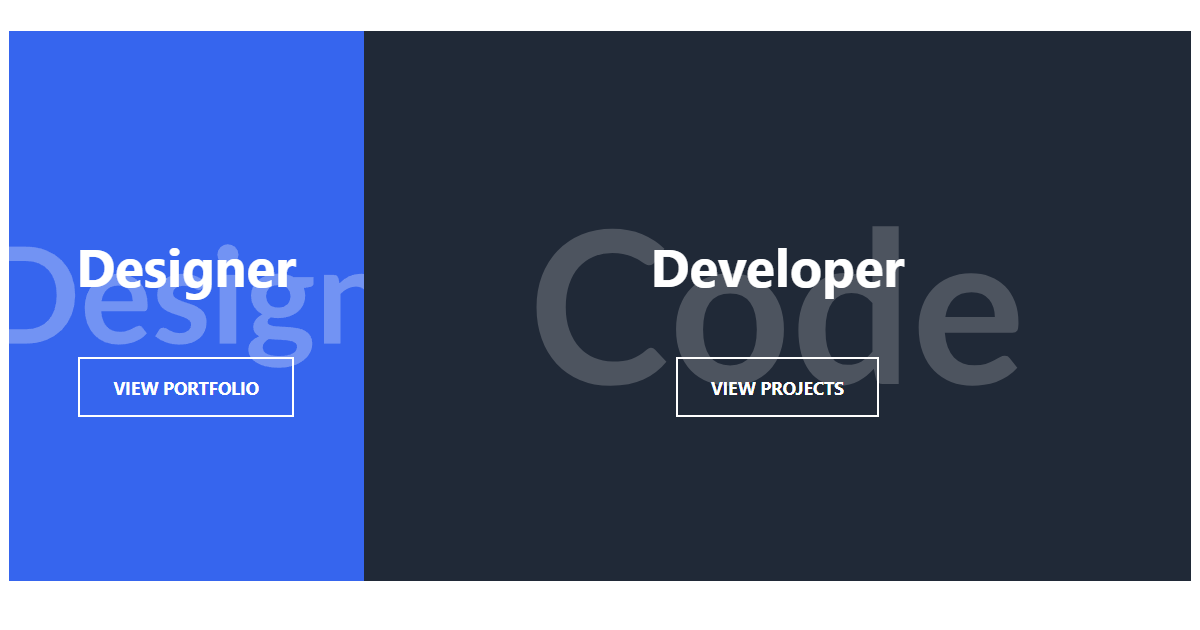 Split Landing Page Effect CSS