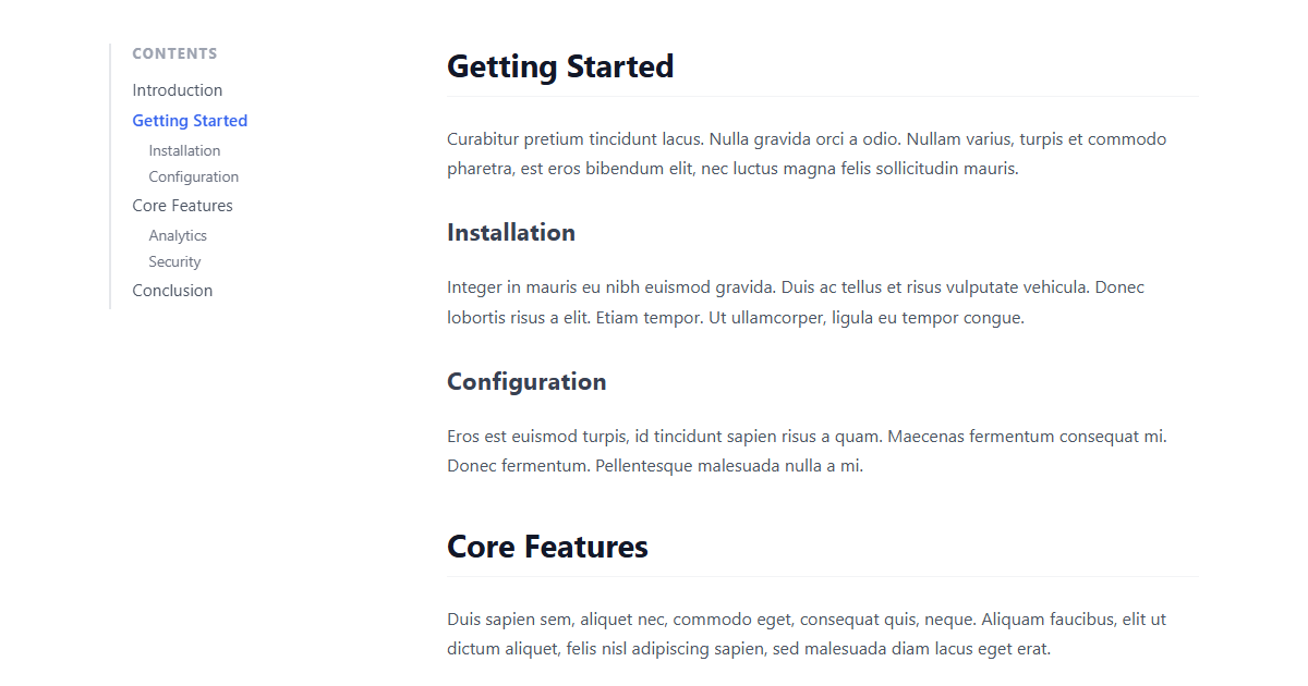 Sticky Nested Table of Contents JS