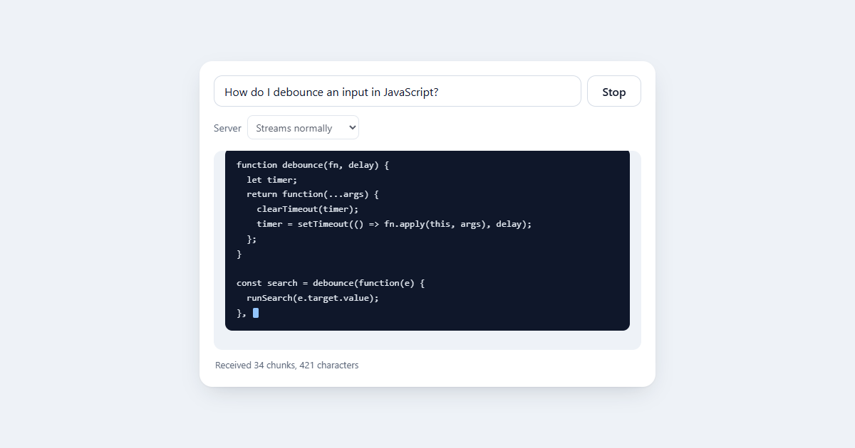 Stream AI Response with Fetch JS