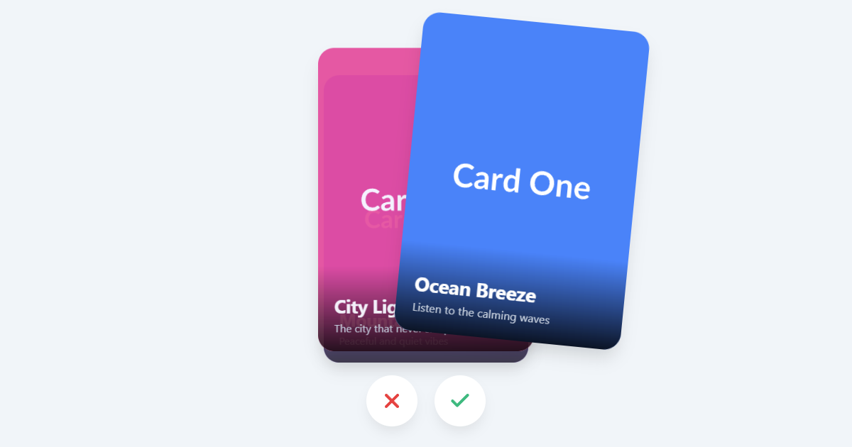 Swipeable Image Card Stack JS