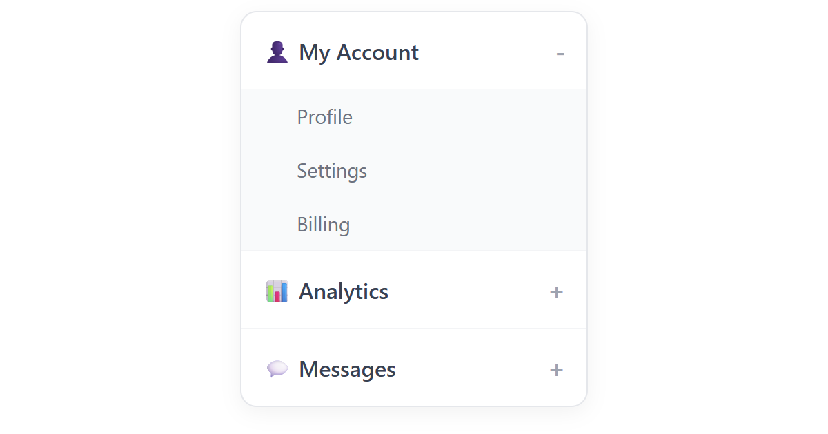Vertical Accordion Menu CSS