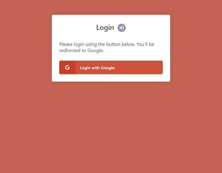 Google API OAuth Login Page