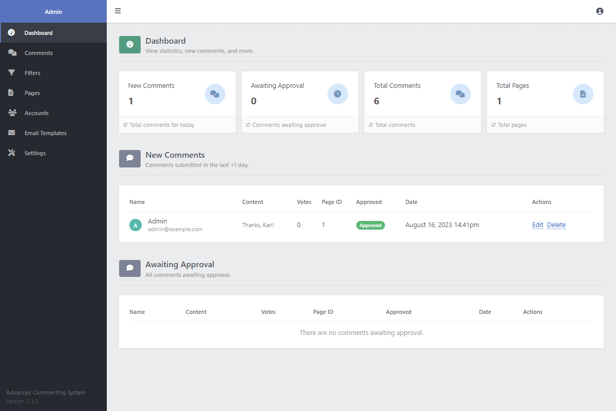 Admin Dashboard